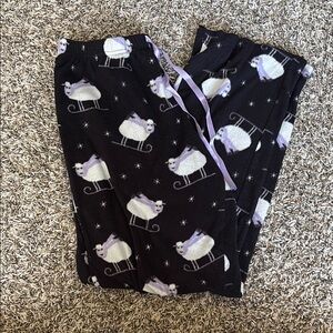 Croft & Barrow Black and White Pajama Bottoms with Sheep Print